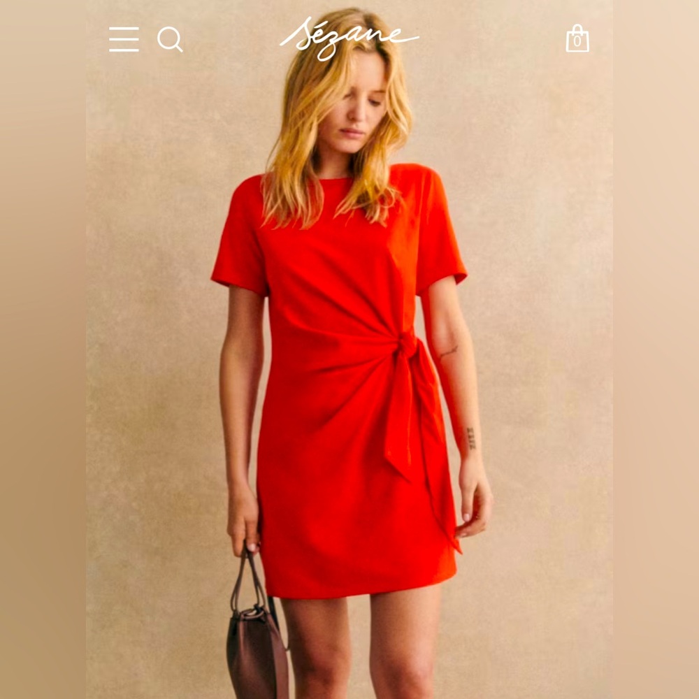 NEW (tags removed) SEZANE PIPPA SHORT DRESS Coral. Never worn.